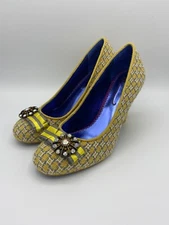 Poetic Licence Womens 7.5US Hot To Trot Dress Pump Gold-Yellow Wool 38.5 EUR