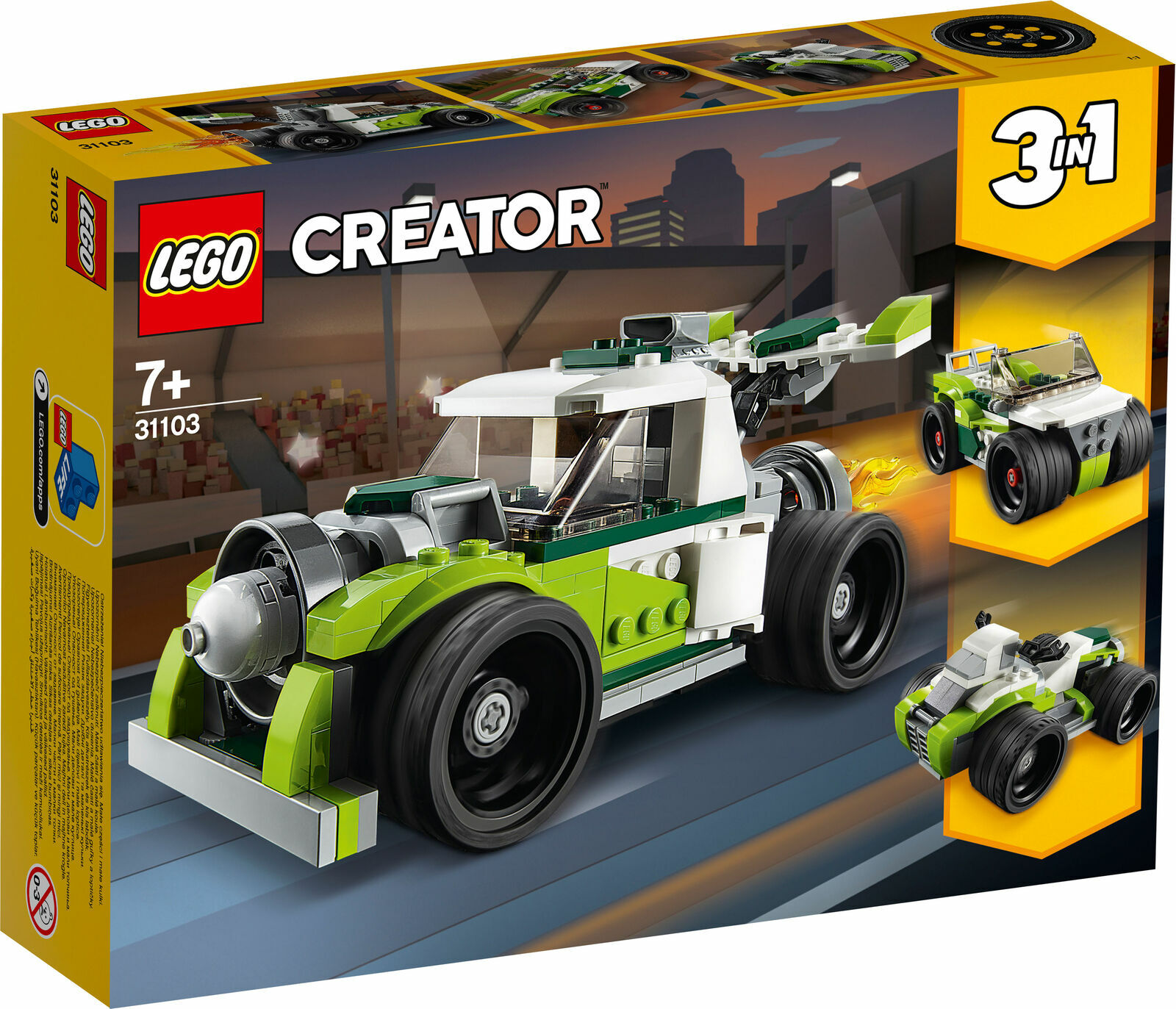 LEGO CREATOR 3 IN 1 - ROCKET TRUCK  RAZZO BOLIDE  PEZZI 198   AGE 7+  ART 31103