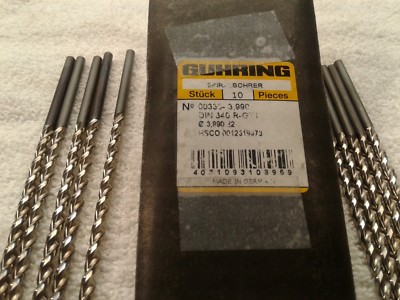 Guhring Spiralbohrer 336 Series, 3.990MM HSCO Drill Bits ( pkg of 10 )
