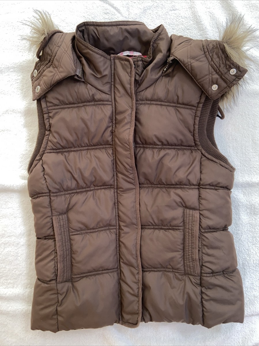 Hood Brown Fur Vest Womens Real Fox Fur Vest For Women, Plus Size