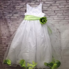 Ceci Kid Flower Girl Wedding Formal Dress Size 3/4 White Green