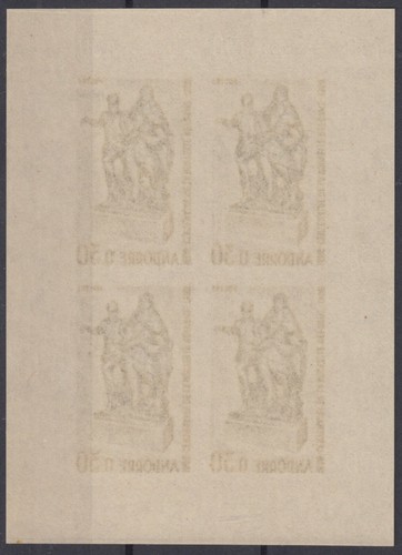ANDORRE :RARE BLOC DE 4 NON DENTELE DU N° 181a NEUF ** LUXE GOMME SANS CHARNIERE - Picture 2 of 2