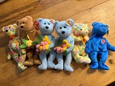 TY Beanie Baby Babies Lot Of 6 Flowers Bloom Groovey Bluebonnet Vanda mint Tags