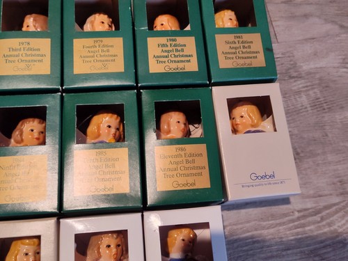 Goebel Angel Bell Annual Christmas Tree Ornaments 16 Germany 1976-1991 All W/Box - Picture 5 of 16