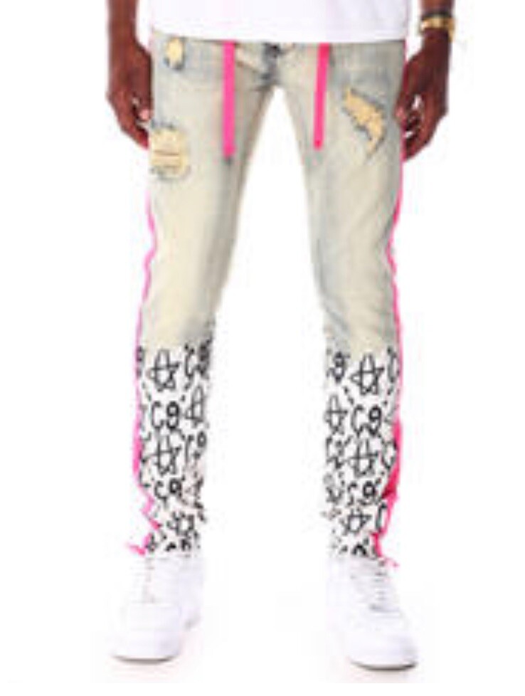 Cooper 9 Los Angeles Graffiti Stripe Jeans Size 36 | eBay