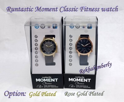 Runtastic Moment Classic Fitness Watch 42mm Tracker Bluetooth Option:2 Cols