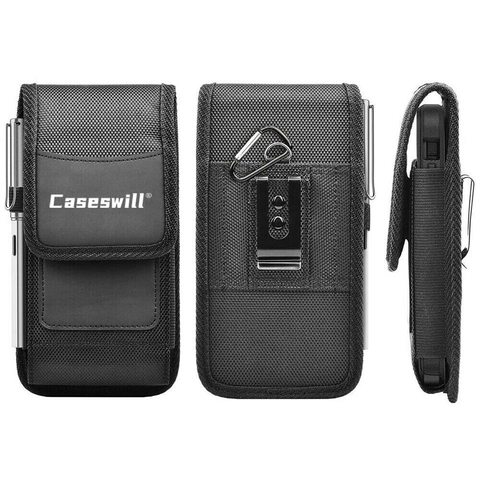 For Google Pixel 10 9a 8a 8 7a 9 Pro XL Fold Case Nylon Pouch Belt Clip Holster - Image 3 of 4