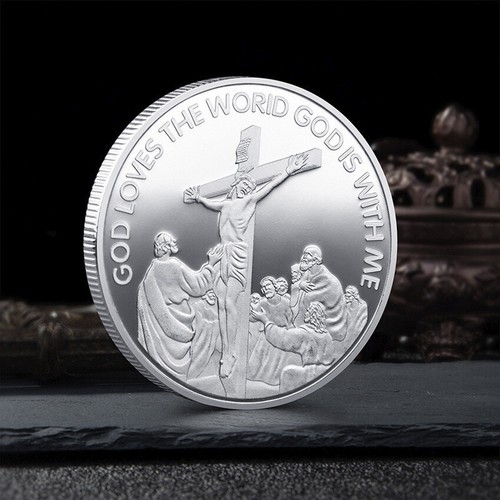 Metall Medaille Jesus Christus Religion Glaube vergoldet Silber Gedenkmünze