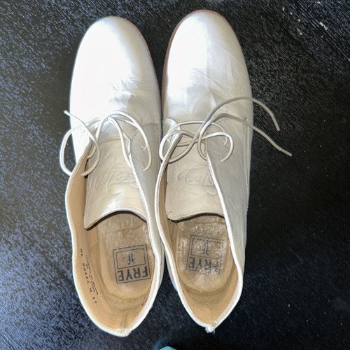 Rare FRYE Boots Mens 11 B Brogue Chukka Leather Ankle Bootie White 77976 - Picture 5 of 9