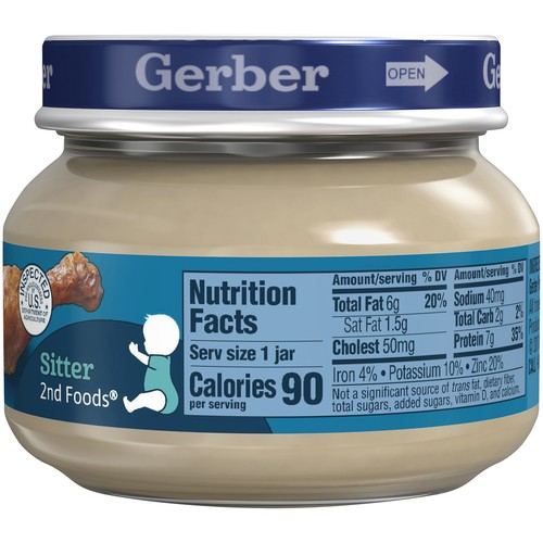 Gerber 2nd Foods Baby Food Jars Chicken and Gravy Non GMO – 2.5 Oz – Pack of 20 - Picture 2 of 4