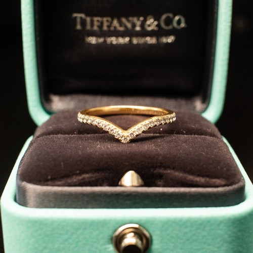 Tiffany & Co. Soleste V Diamond Yellow Gold Ladies Ring SZ 6.5 - Picture 4 of 8