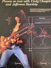 Jefferson Starship, Craig Chaquico, Carvin Amplifiers Full Page Vintage Print Ad