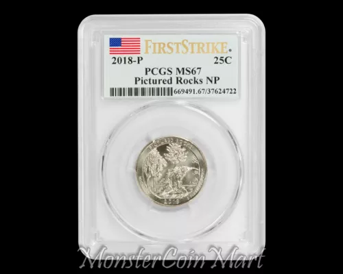 2018-P Pictured Rocks National Park Quarter PCGS MS67 FIRST STRIKE