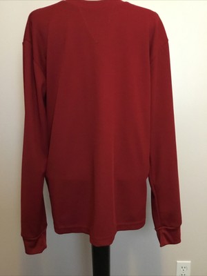 dark red long sleeve shirt