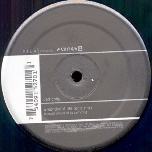 CARL CRAIG A Wonderful Life / As Time Goes By 12" EP Vinyl NM RARE PLANET E