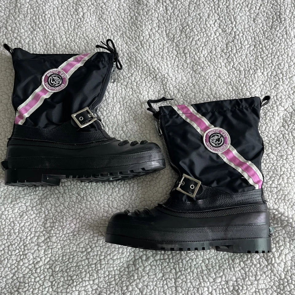 Botas de moto de nieve Arctic Cat vintage para mujer talla 8 forradas en negro nuevas sin etiquetas hechas en Japón” Foto 2 de 4
