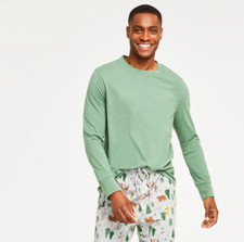 Family Pj Men Sleep Top Green Olive 2XL