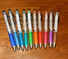 Lot of 10 Colors Energel Retractable Liquid Gel Pen, 0.7mm Metal Tip Medium Line