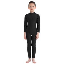Kids Girls Jumpsuit Long Sleeves Activewear Training Dancewear One Piece Yoga
