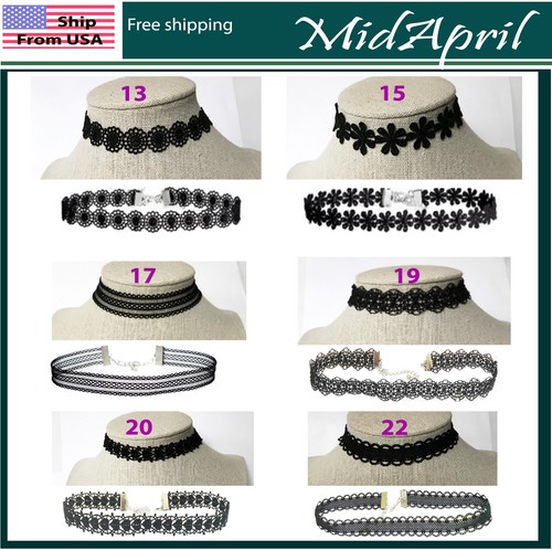 Schwarze Halskette Samt klassische Kette Kragen Damen Kleid Schmuck - Bild 3 von 3