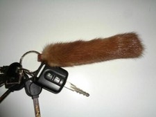 Keychain mink jewelry decoration pendant bag pendant medium brown 9...
