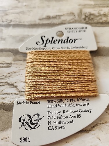Rainbow Gallery Splendor Pale Golden Brown 901 100% Silk 8 Yards Needlework - Picture 2 of 3