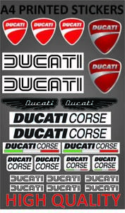 Ducati Corse Printed Sticker Decals Sheet Logo Emblem Car Vehicle Badge Ebay