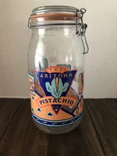 The Arizona Pistachio Company Glass Jar With Sealed Lid Cactus Coyote 2 Liter