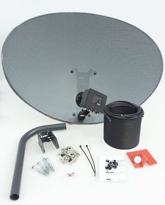 Kit Parabola Kit Piatto Satellitare 80 Cm Zona 2 Con Doppio LNB 20m Cavo Nero - Per Sky, Freesat, Hotbird Telecomando Sky HD - Foto 10
