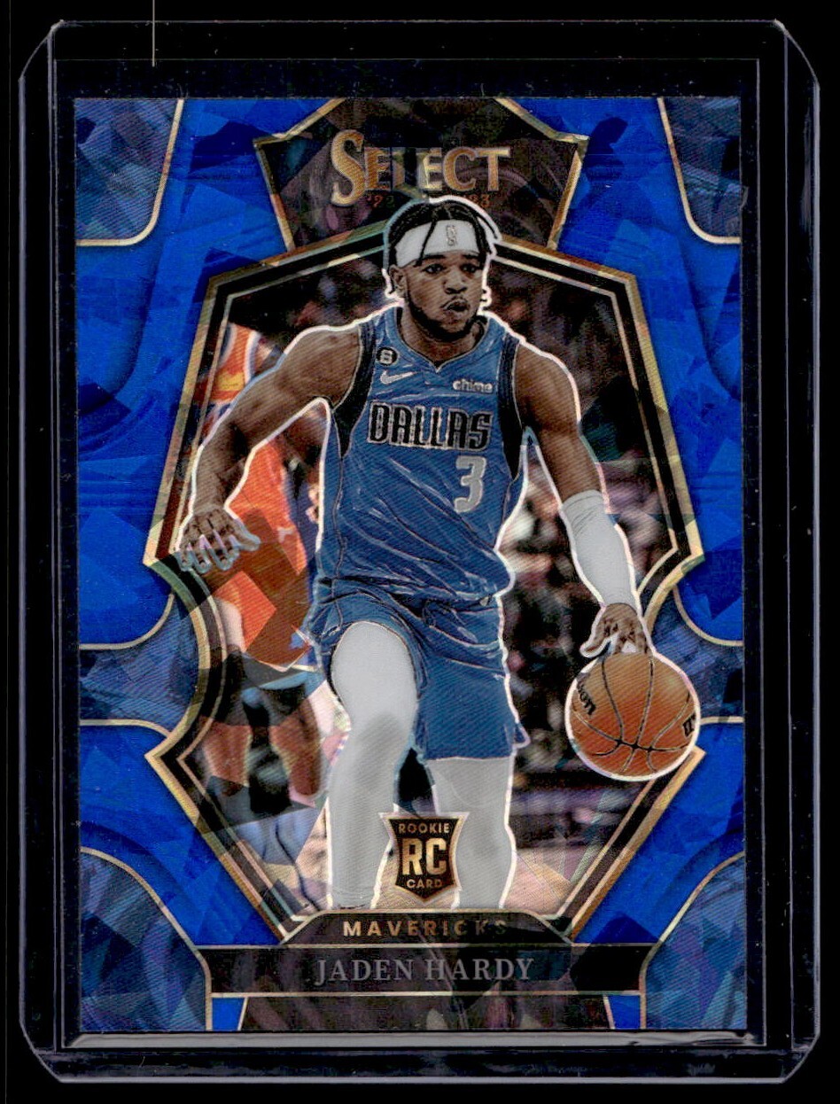 2022 Select Jaden Hardy Blue Cracked Ice Prizm Premier Level RC #174 Mavericks