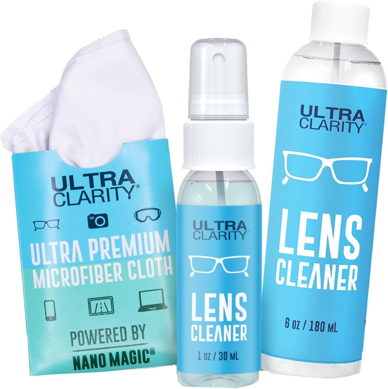Nano Magic Eyeglass Lens Cleaning Spray 7oz 3-Piece Set Kit