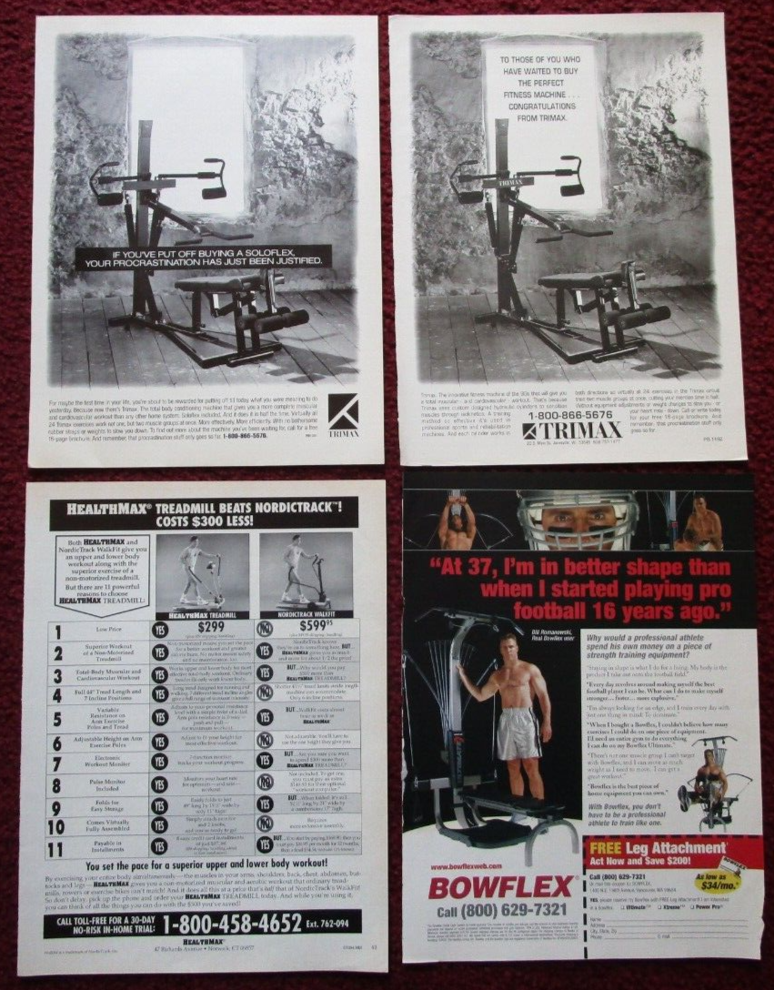 Lot of 50 Diff Fitness Body Building Machine Print Ads SoloFlex