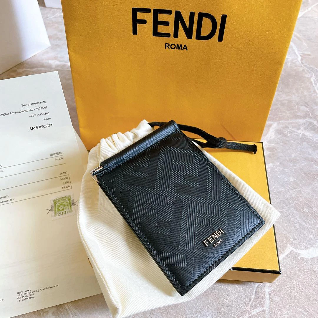 fendi mens money clip wallet