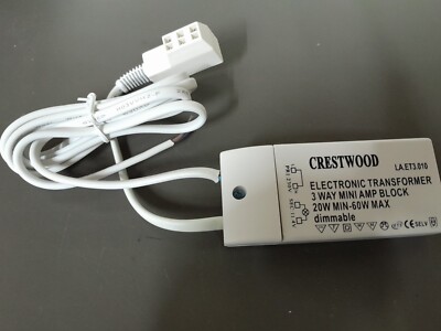 Crestwood 20-60W 12V SELV Elektronischer Dimmbarer Trafo 20-60W für LV Halogen 