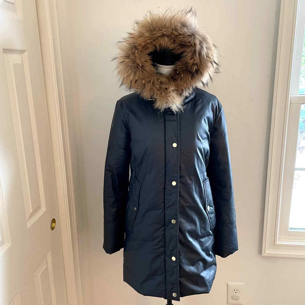 Navy parka shop coat