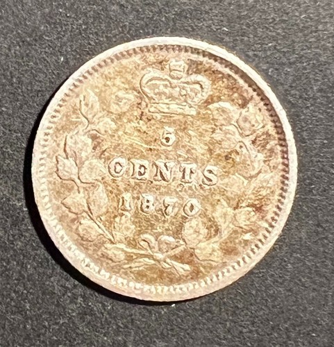 Canada 1870 5 Cents - Silver - Victoria - Wide Rim - High Grade!