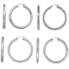 Stainless Steel 2 inch 50 mm Round 5 mm Tube Hoop Earrings