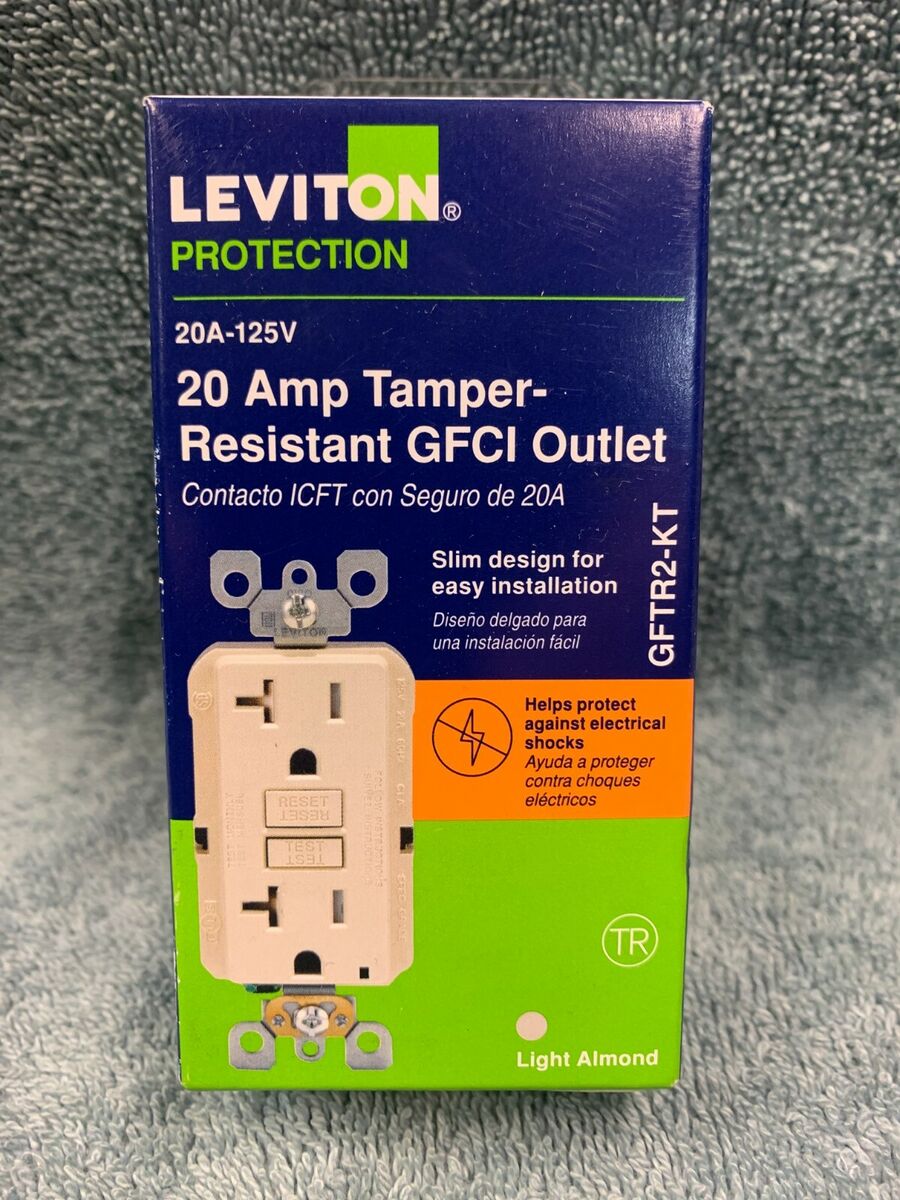 Leviton 20 Amp 125-Volt Duplex SmarTest Self-Test SmartlockPro Tamper Resistant GFCI Outlet, Light Almond Leviton 20 Amp 125-Volt Duplex SmarTest Self-Test SmartlockPro Tamper Resistant GFCI Outlet, Light Almond