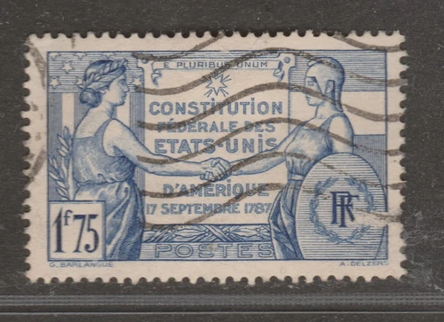 1937 FRANCE 1F 75 US Constitution Mi 354