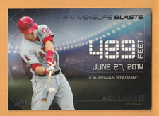 Mike Trout Los Angeles Angels 2015 Topps Update Tape Measure Blasts #TMB5 8L