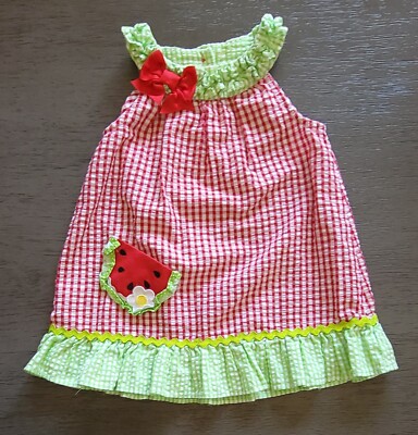 Emily Rose Gingham Watermelon Dress Seersucker Size 18M