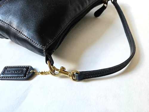 Vintage Coach Bleecker Demi Bag Y2K Black Leather 9311 - Picture 8 of 10