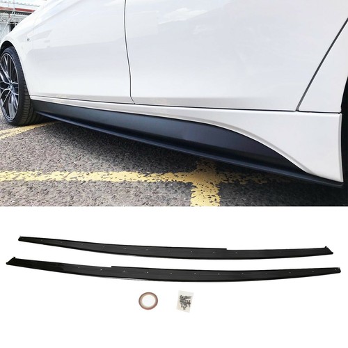 M Sport Style Side Skirt Extensions For BMW F30/F31 3 Series Sedan (2012-2018) - 2pc Black Polyurethane Splitters