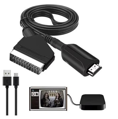 SCART auf zu HDMI Adapter Kabel 1 Meter Wandler Konverter HD Video Audio HD TV