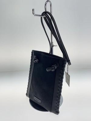 Other Brands URBAN BOBBY Shoulder Bag Vanvesminihair Cowhide Leather Black