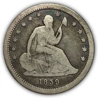 1839 Seated Liberty Quarter Fine F Coin #27979