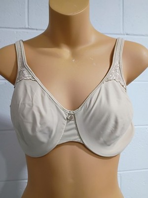 Bali 34D Underwire Bra 3385/W385 Nude Beige Nylon Spandex Blend Adjustable