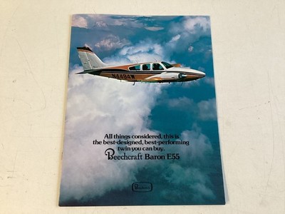 Beechcraft Prospekt Baron E55 original 20-seitig 10/1976 Aircraft Flugzeug rar !