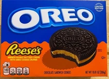OREO REESE'S PEANUT BUTTERY CREME CHOCOLATE SANDWICH COOKIES Sealed!! Unopened