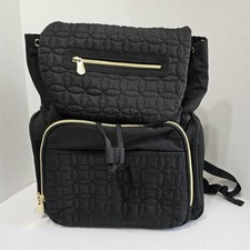 Fisher-Price Diaper Bag Backpack Black Zipper Pockets W/Change Mat used
